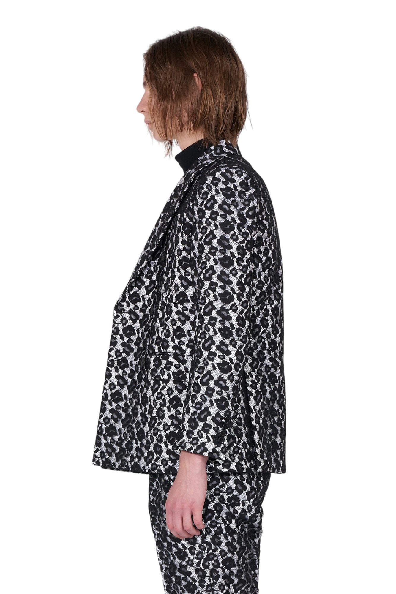 レオパードレース ダブルブレストジャケット BLACK | GALAABEND ONLINE