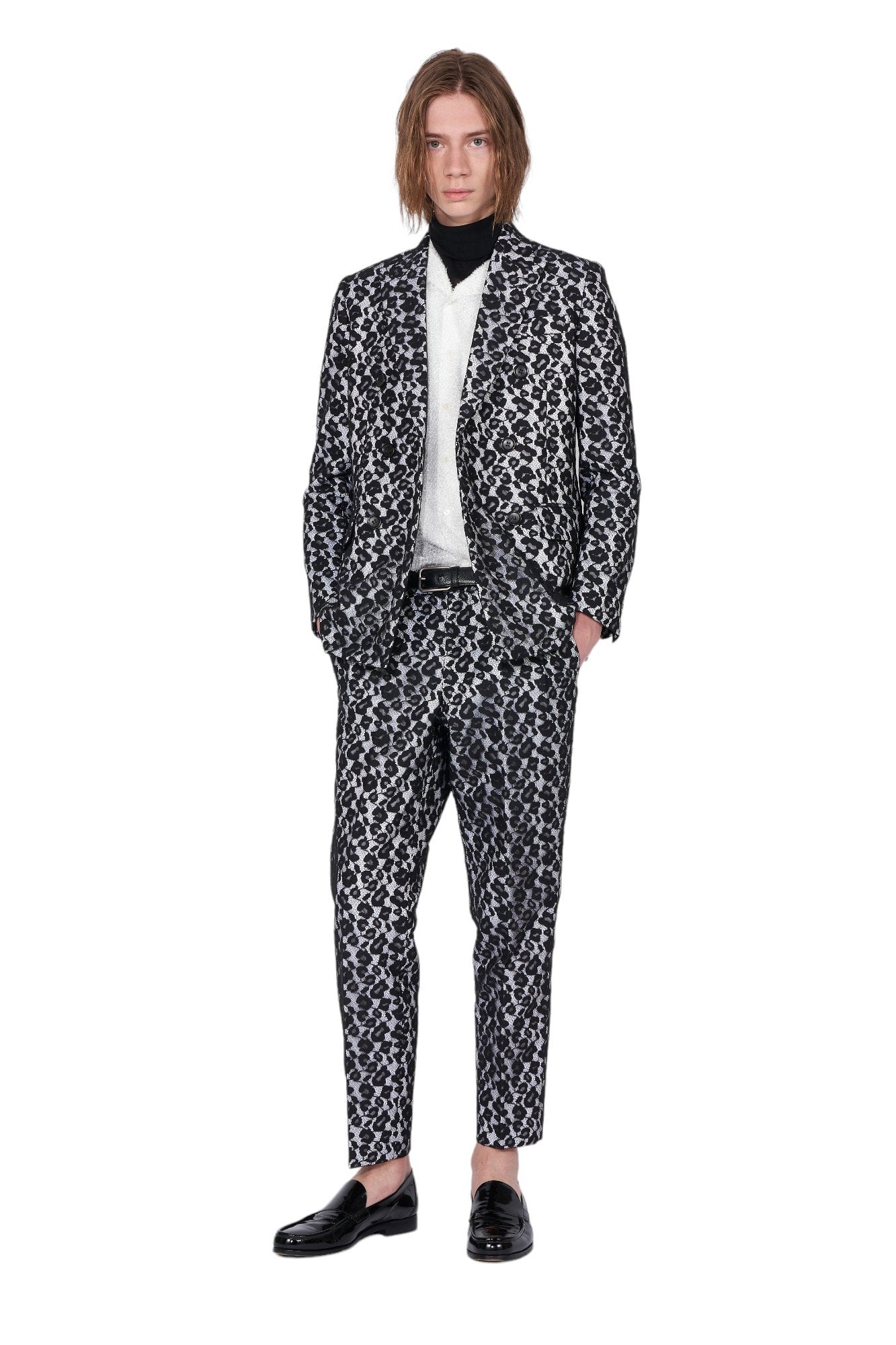 レース ダブル ショップ レオパードジャケット レオパードレース