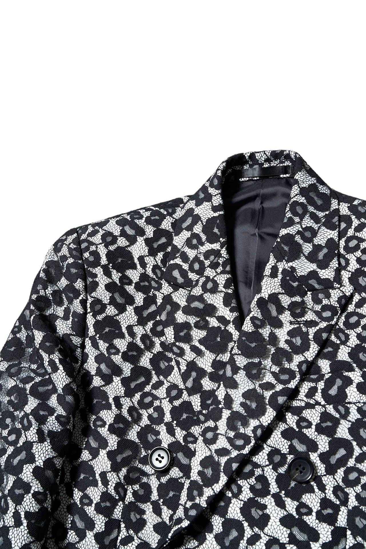 レオパードレース ダブルブレストジャケット BLACK | GALAABEND ONLINE