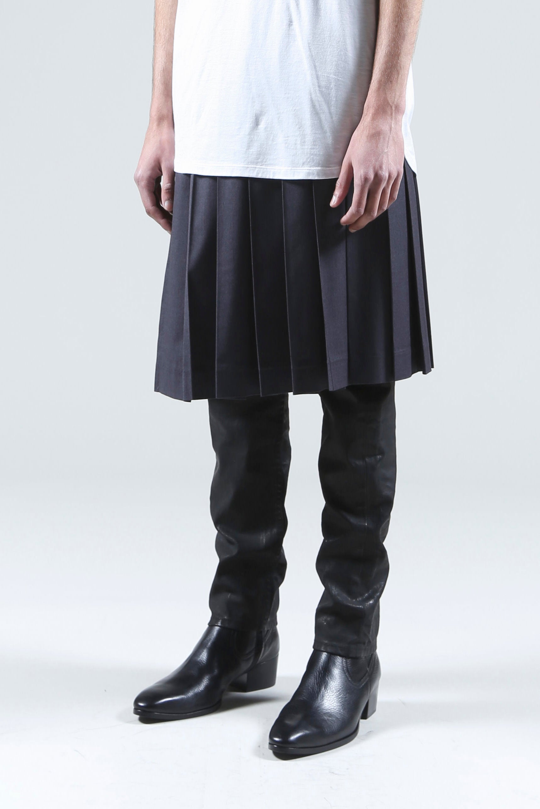 b galaabend コーティング　ダメージ加工　デニム　パンツ　黒 GALAABEND - Black Coating EX Fit Leggings Denim Pants
