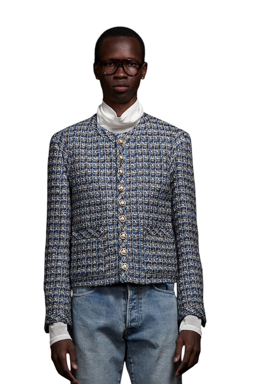 Dolce&Gabbana ラッセル ツイード クロップド ジャケット Dolce & Gabbana Button-Up Cropped Jacket | Sendegaro JP