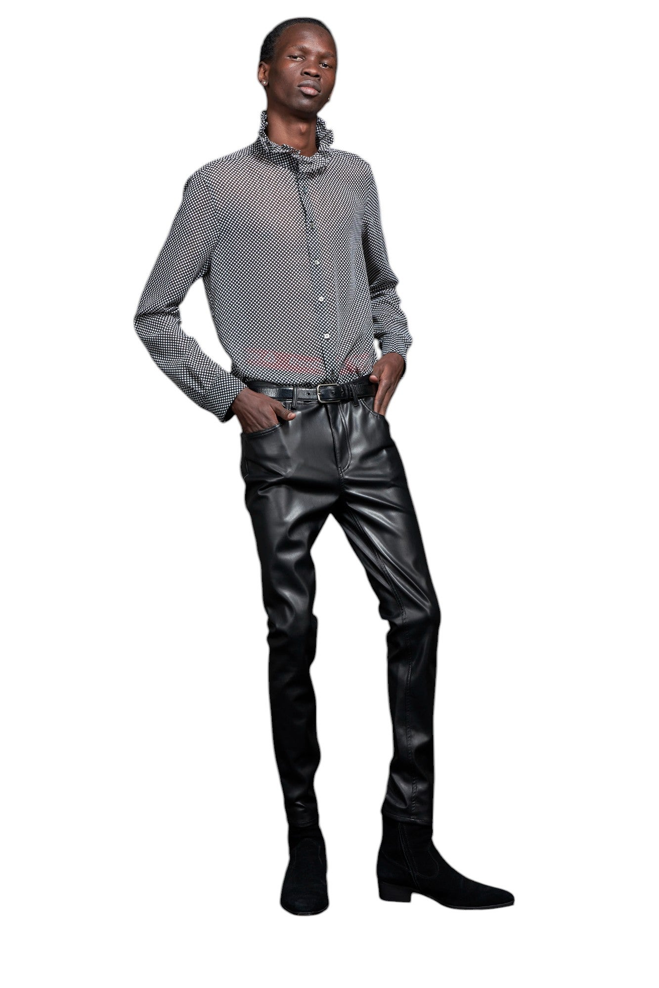 GALAABEND - EX Fit Leggings Denim Pants BLACK EXフィット レギンス 