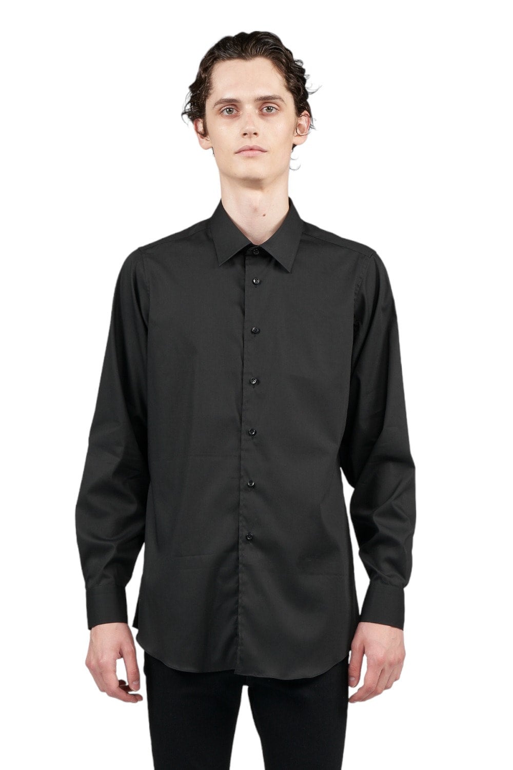 50's ブロードストレッチ レギュラーシャツ BLACK | GALAABEND ONLINE