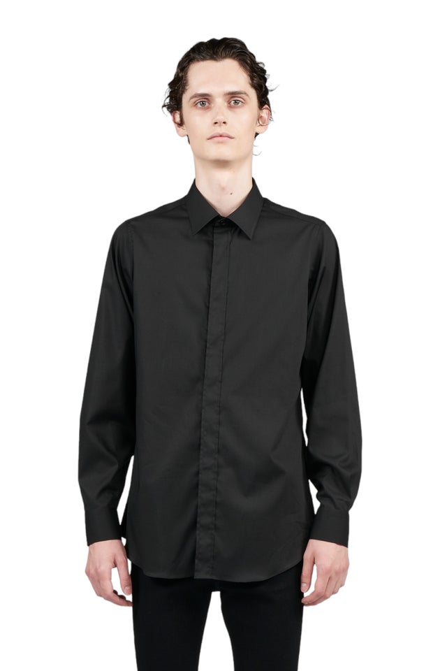 GalaabenD 22AW ドレープRUFFLEシャツ BLACK 新品-